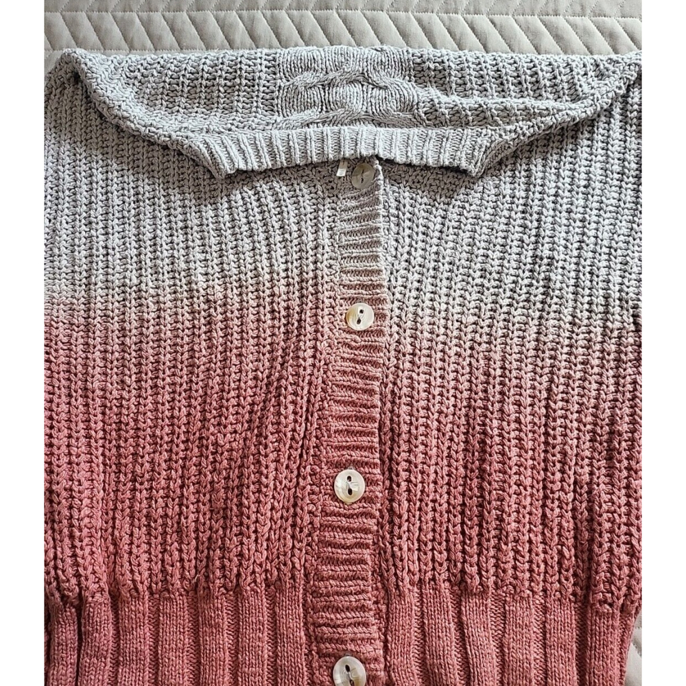 HelloNite Dip Dye Oversized Chunky Knit Sweater Cardigan Ombre Women's Size XS - Picture 13 of 16